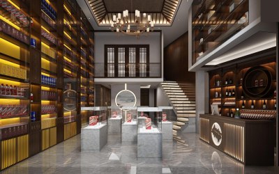 新中式烟酒店3D模型下载